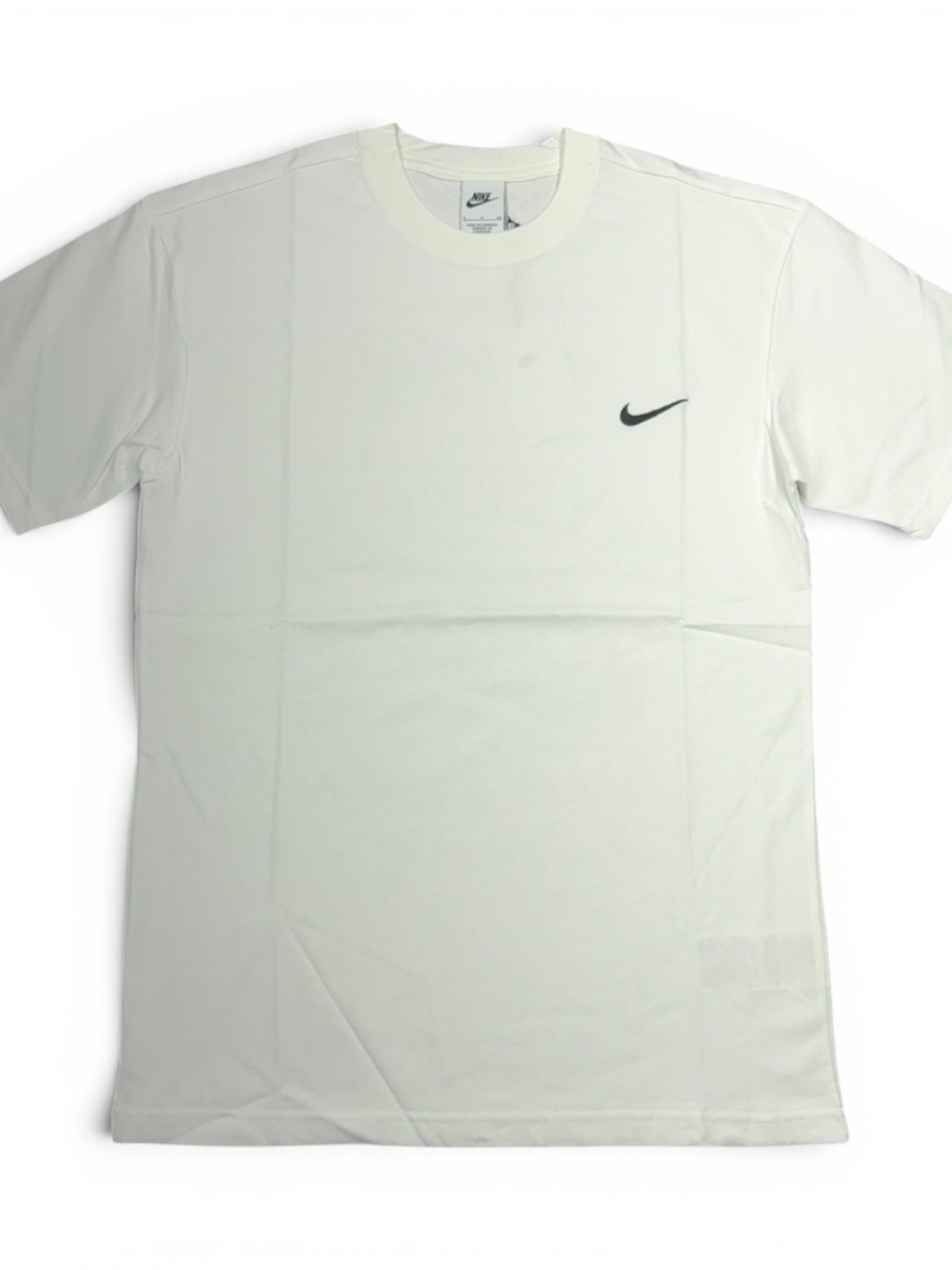 Stussy X Nike White Short Sleeve Tee with Small Black Swoosh